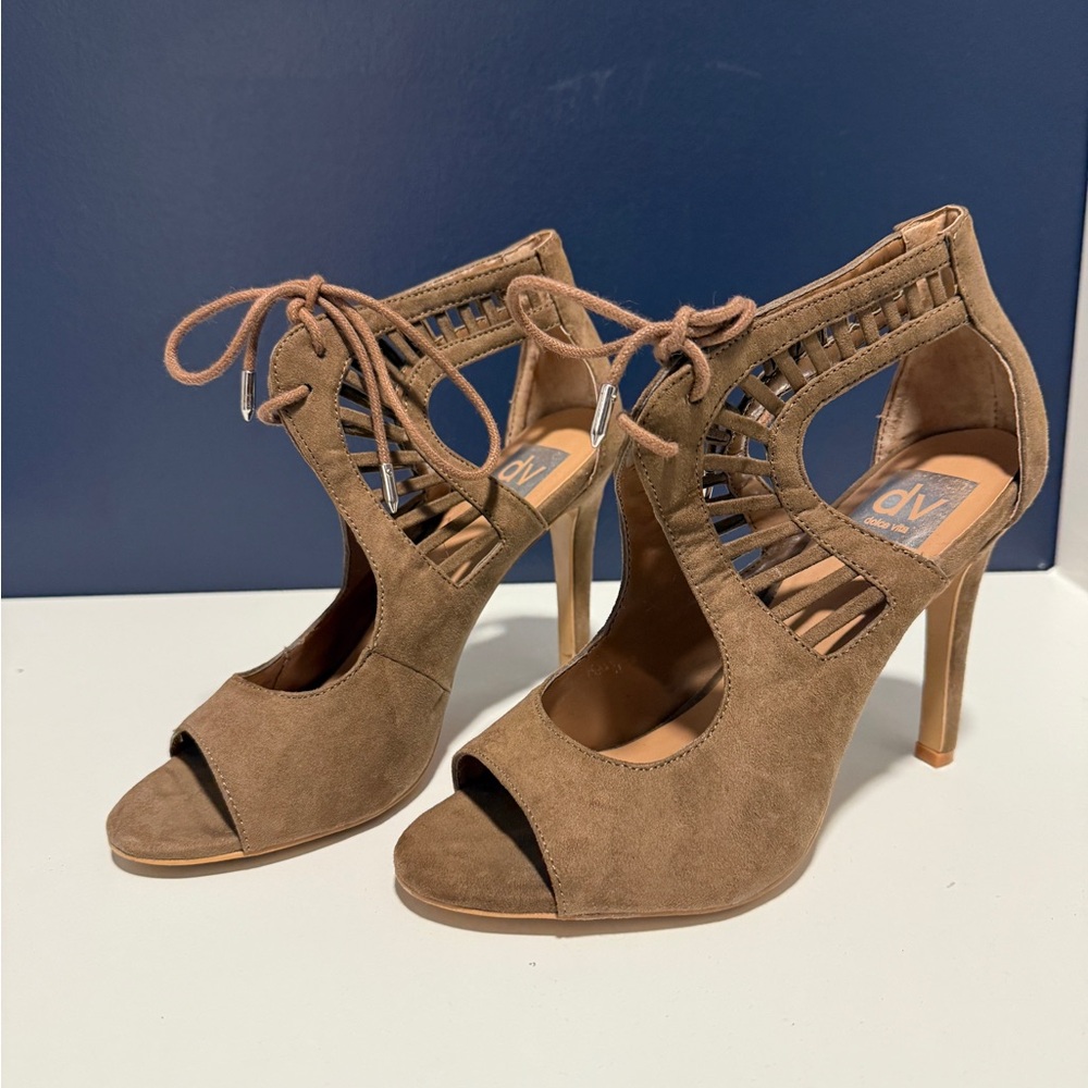 DV by Dolce Vita Tan Lace-Up Heels